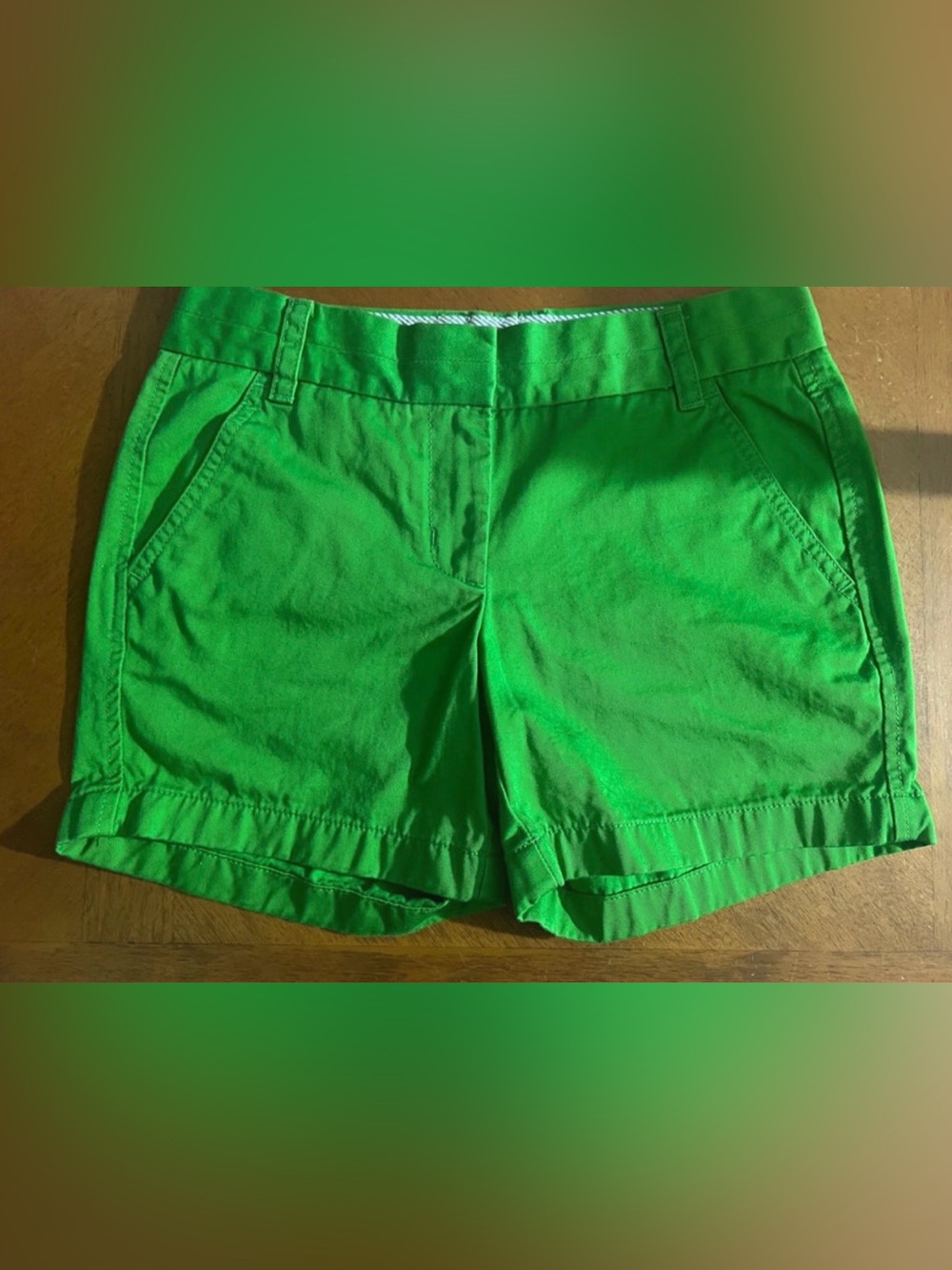 J. Crew Kelly Green Cotton Chino Shorts
